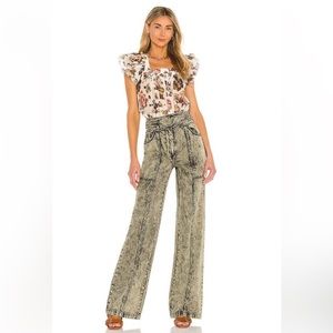 Ulla Johnson Acid Wash High-Waisted Jeans. Size 2.